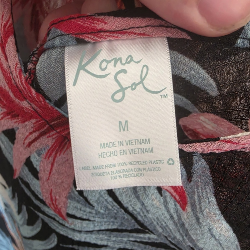 Kona Sol Tropical Beach Cover-up Size M - Picture 4 of 4